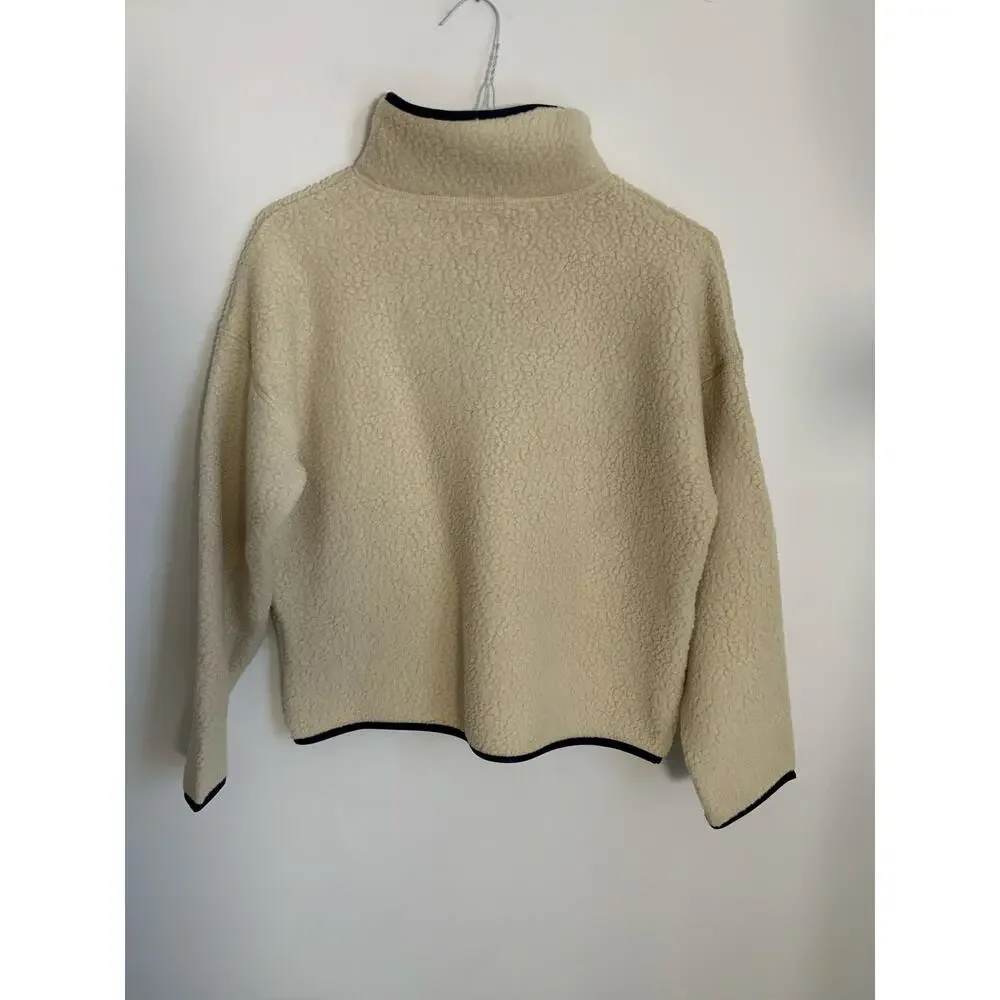 J. Crew Cream Sherpa‎ Pullover Women's size small